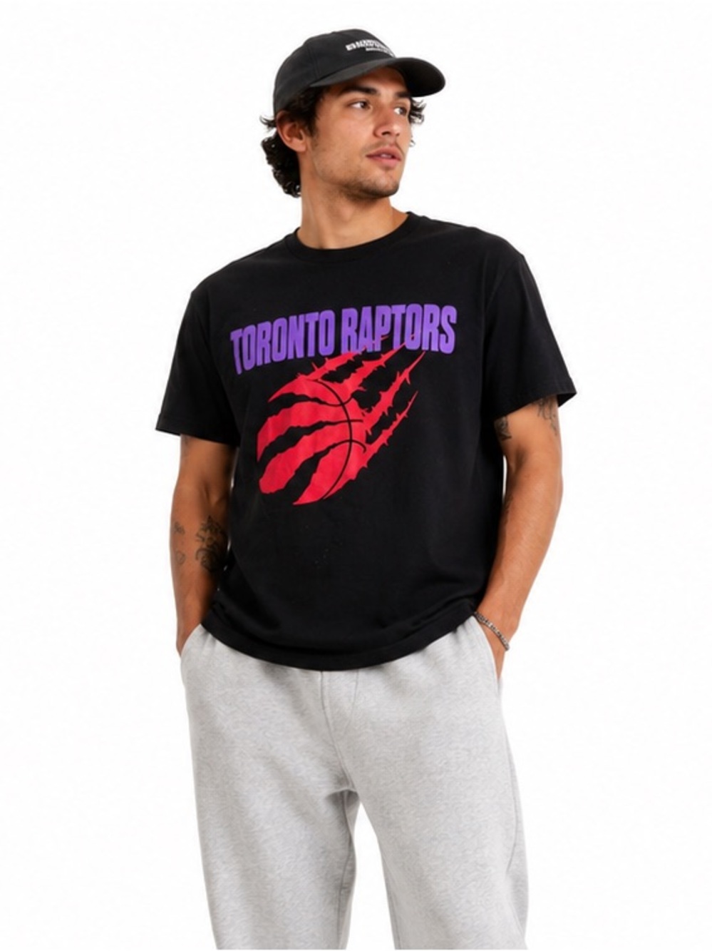 Toronto Raptors NBA Black Purple Red Logo Graphic T-Shirt Men’s XL